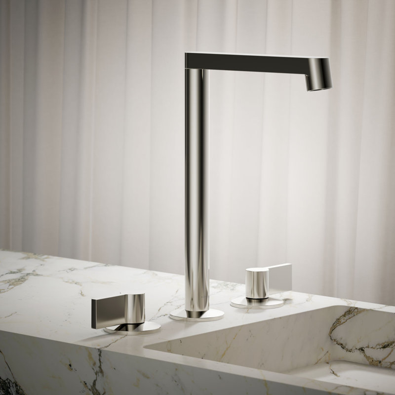 Components Tallbathroom Sink Spout with Row Design, Vibrant Polished Nickel