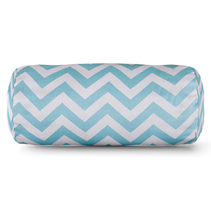 Coussin en coton à chevrons, Bleu Tiffany