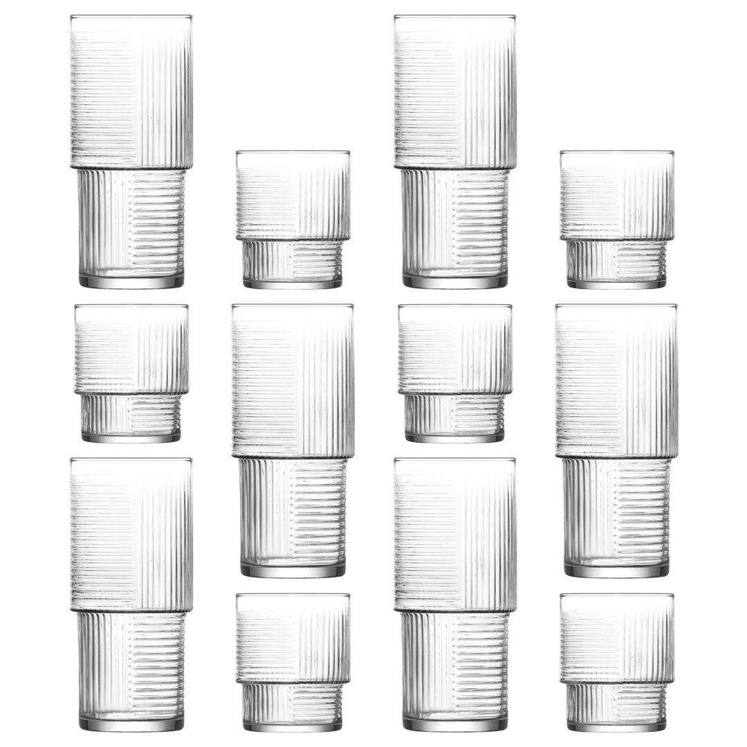 12 pack Helen Stacking Highball Glasses & Tumblers Set - Image 4