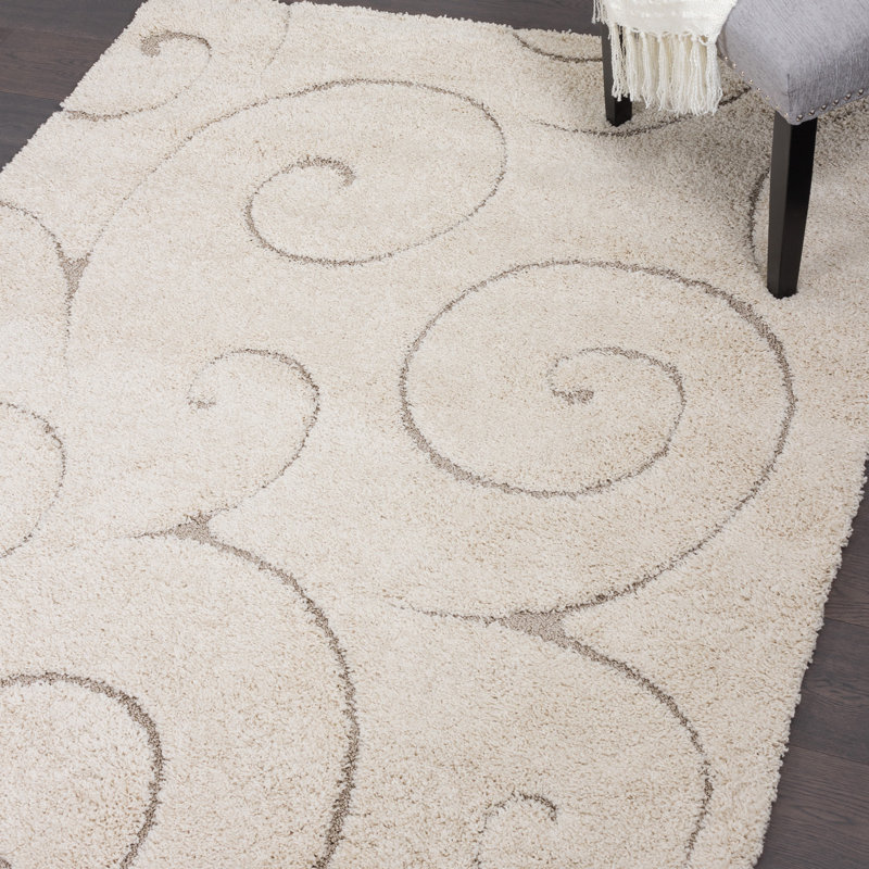 Tapis crème à motif abstrait Allaire, Rectangle 2 pi 7 po x 4 pi 11 po