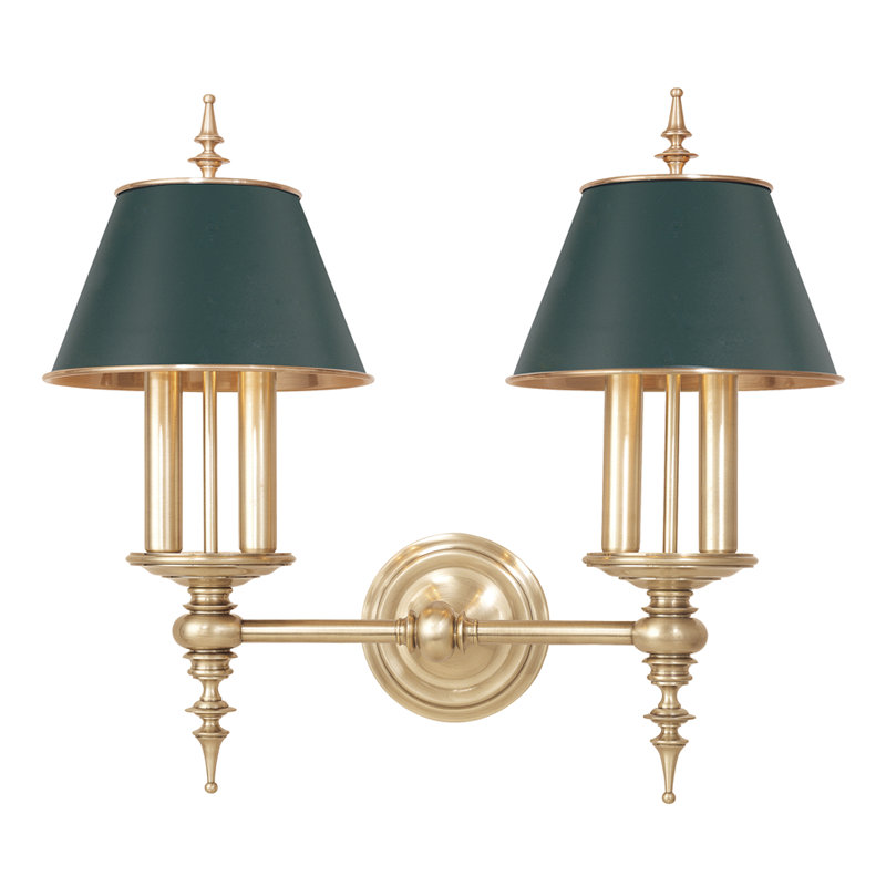 Cheshire 2 - Light Candle Wall Light, Aged Brass