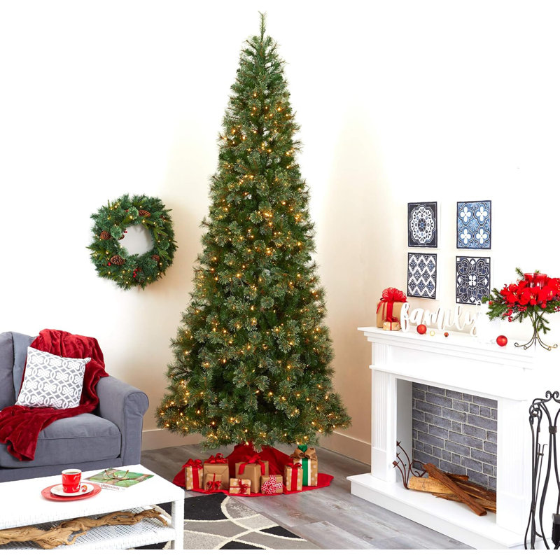 Home Imports Emporium Slim Artificial Christmas Tree Warm White Lights Bendable Branches 10ft