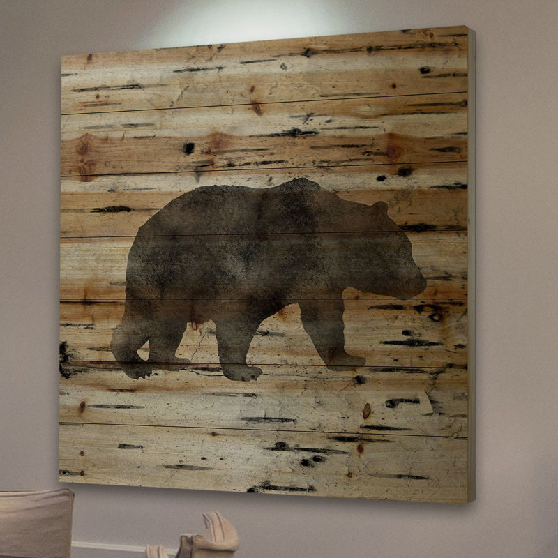 Bear Birch Bark par Amanda Greenwood - Impression sur bois, H 32 po x l 32 po x P 1,5 po