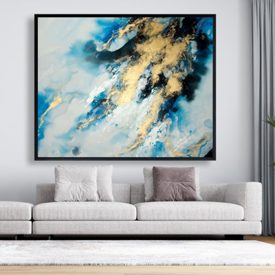 Impression de marbre bleu sur toile