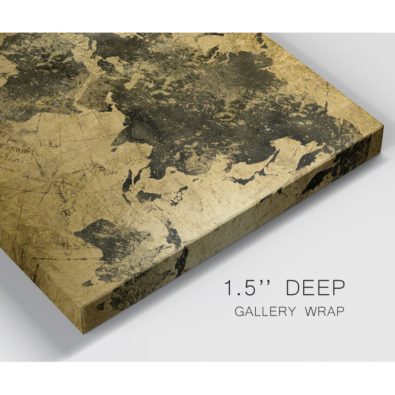 Golden Atlas - reproduction sur toile tendue, H 8 po x l 12 po x P 1 po