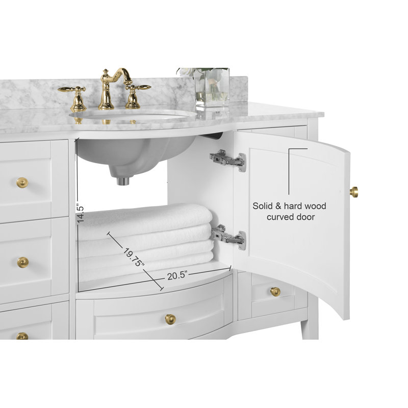 Lauren 48'' W Single Vanity, Gold, White