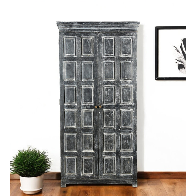 Garde-manger ou placard en bois massif gris foncé de 72 po