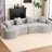 Boneless Curved Living Room Chenille Compression Sofa-106722052