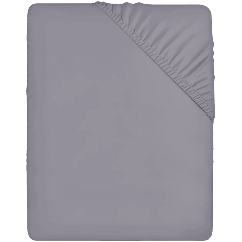 Leila Microfiber 25cm Deep Pocket Fitted Bed Sheet, Grey, Single (3')