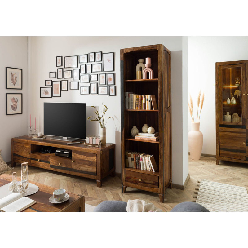Ancona 60cm W Solid Wood Shelving Unit, Painted dark brown