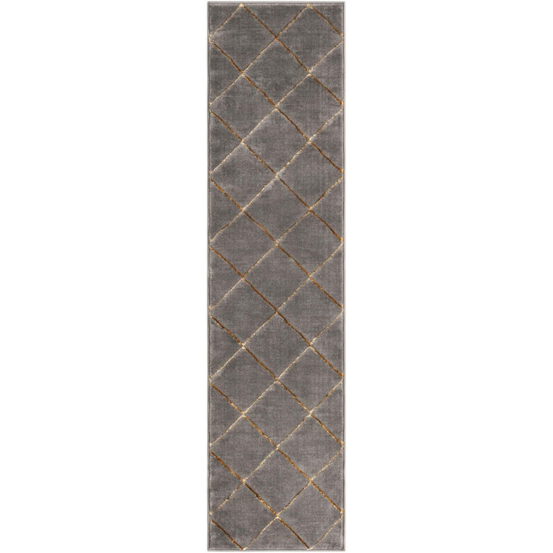 Gris contemporain et gris Etowah, Tapis de couloir 2 pi x 8 pi