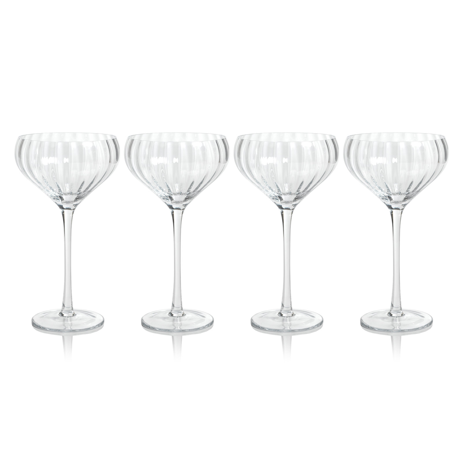 Malden Optic Cocktail Glasses, Set of 4, Clear