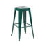 Tabouret à hauteur de comptoir de 30 pouces, ensemble de 2 tabourets de bar en métal sans dossier, empilable, amovible et facile à assembler, conception peu encombrante pour îlot de cuisine / bar / café / salle à manger (vert émeraude)