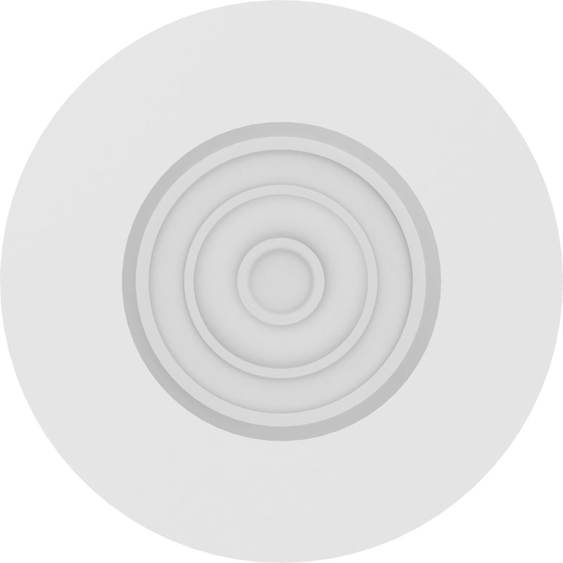 Rosette standard Grayson Bullseye avec bord carré, H 6 po x l 6 po x p 0,5 po
