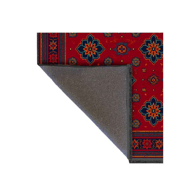 Tapis tissé rouge Mosso, 3'3" x 4'11"