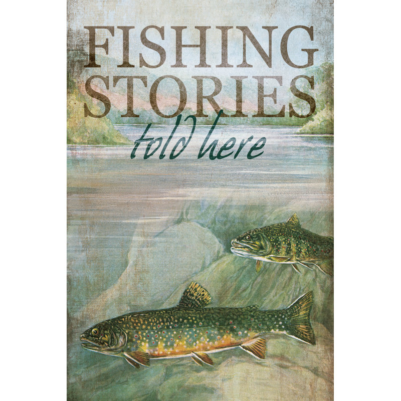 Fishing Stories - Wrapped Canvas Print, 76cm H x 51cm W x 3.8cm D