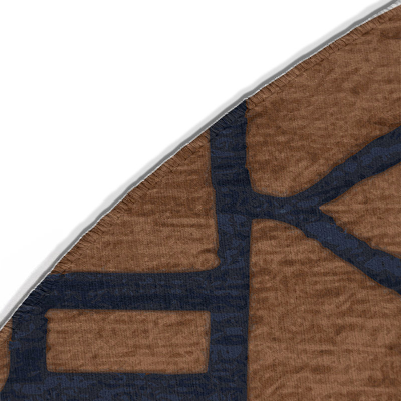 Trellis Brown Indoor and Outdoor Area Rug, Round 5'
