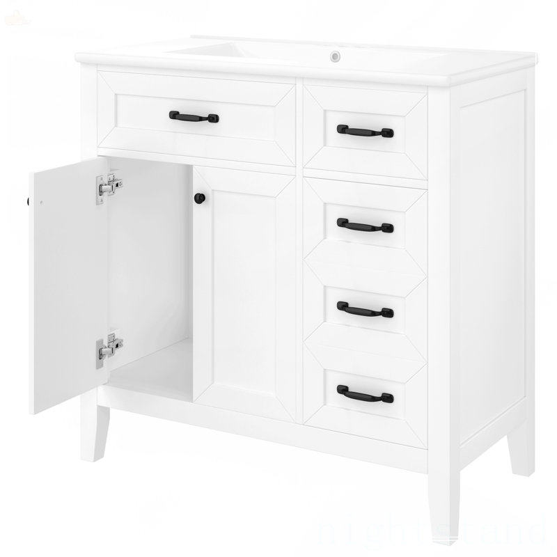 Meuble-lavabo 36 po avec lavabo, Blanc