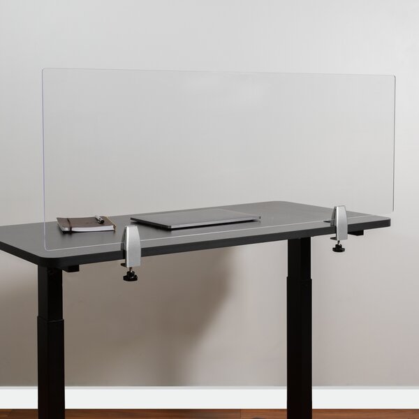 Clarity Acrylic Desktop Divider - 72W - Freestanding