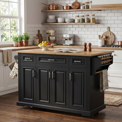 Solid Wood Top Kitchen Island