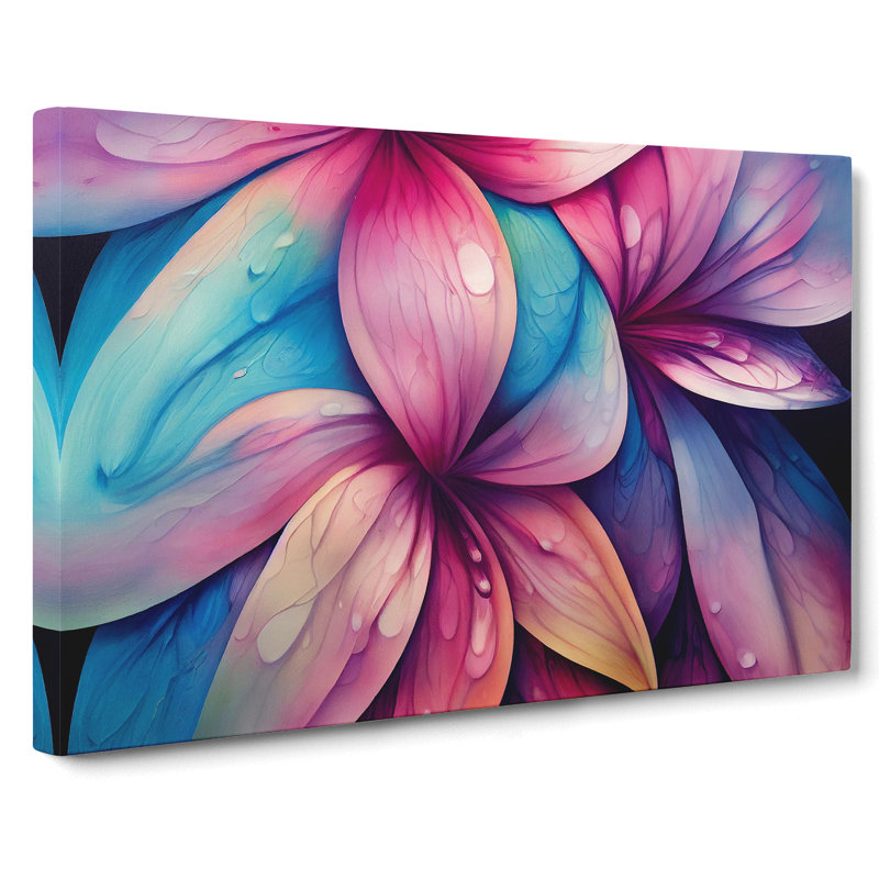 Colourful Flowers Vol.2 Abstract - Wrapped Canvas, 50cm H x 76cm W x 3cm D