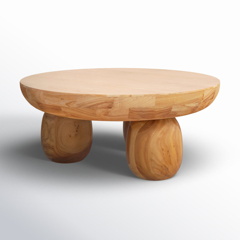Hayliette Solid Wood Coffee Table, Beige