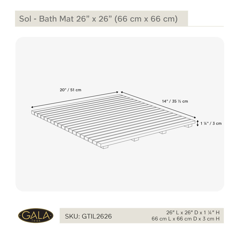 Solid Wood Bath Mat