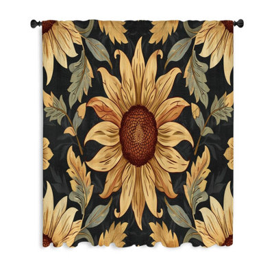 Sunflower Botanical Warm Blackout Filters Out A Lot Of Light Curtain Single Panel