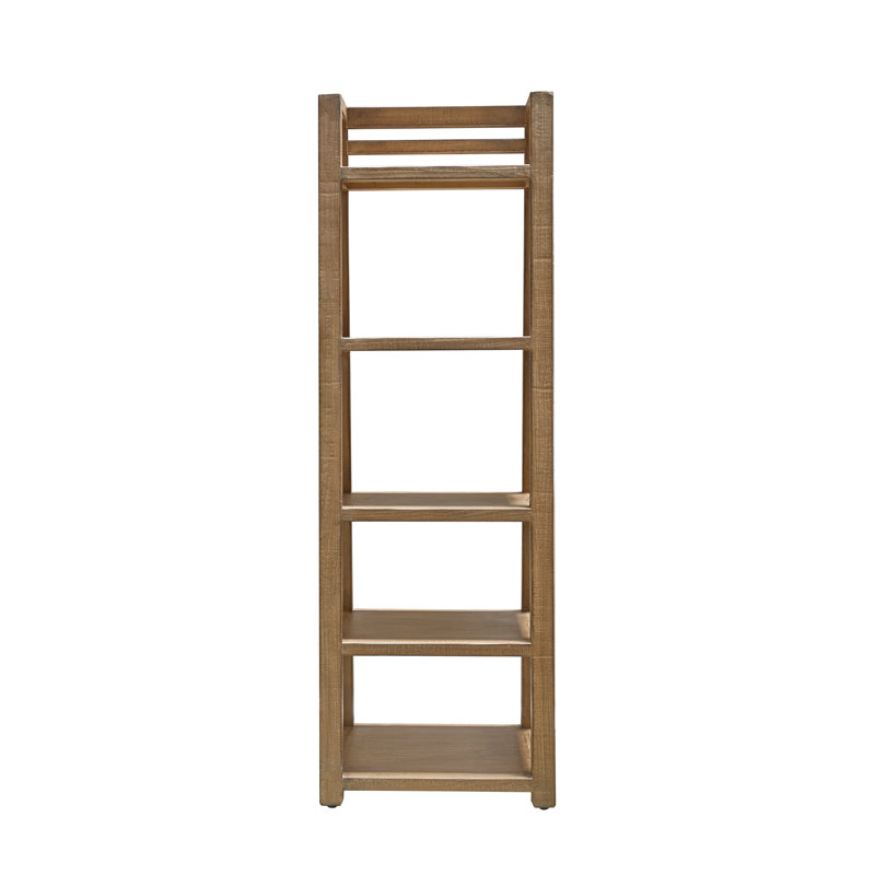 72''HX24''W 5-Tier Pescara Kenzie Reclaimed Pine Bookcase