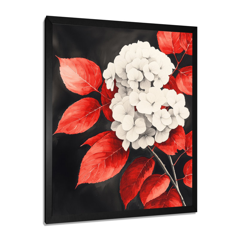 Dequilla - Décoration murale florale, H 44 po x l 34 po, Noir, Reproduction encadrée d'une seule photo