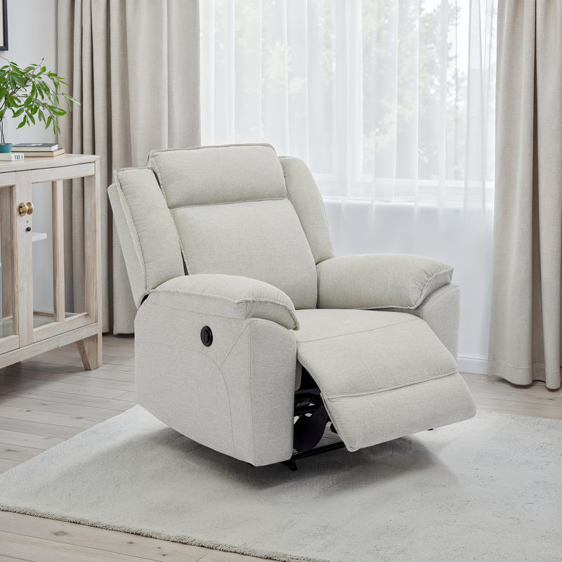 Beola 4 Seater Linen Electric Reclining Sofa, Beige