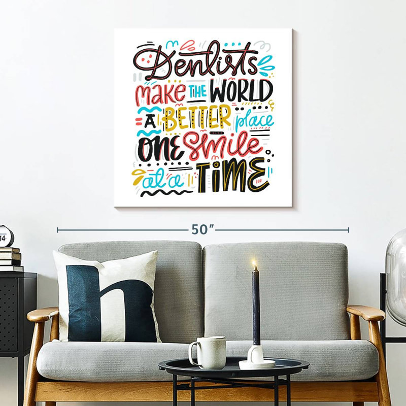Citation de satisfaction du dentiste Alcaraz, H 30 po x l 30 po