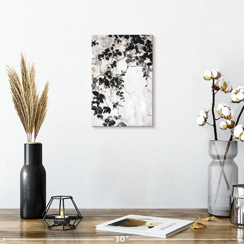 Harnek feuilles noires, H 12 po x l 8 po