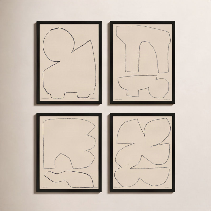 Outlines Painting by Michael Kempen, 40" H x 32" W x 1.25" D, Black