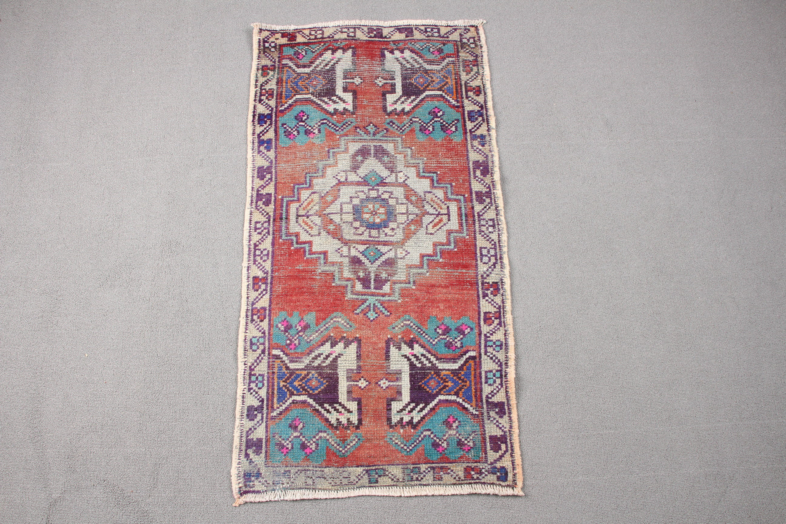 Bungalow Rose Vintage Red Wool Entry Rug: Handwoven Turkish Anatolian ...