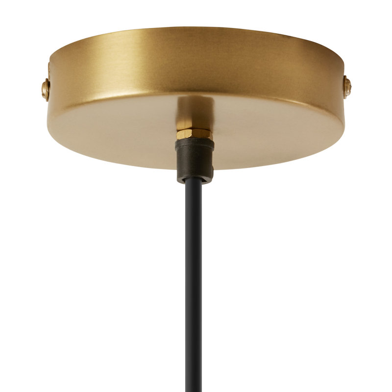 8.25"W Taylor Industrial Cone-Like Shade Pendant, Gold, Emerald Green
