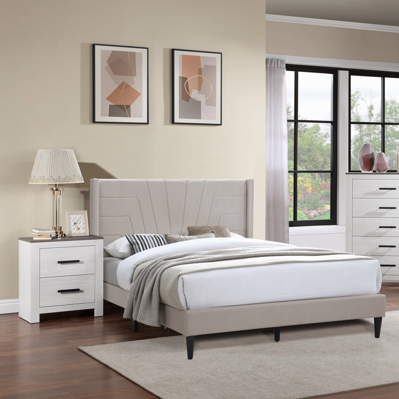 Base de lit tapissier 1pc, Marron clair