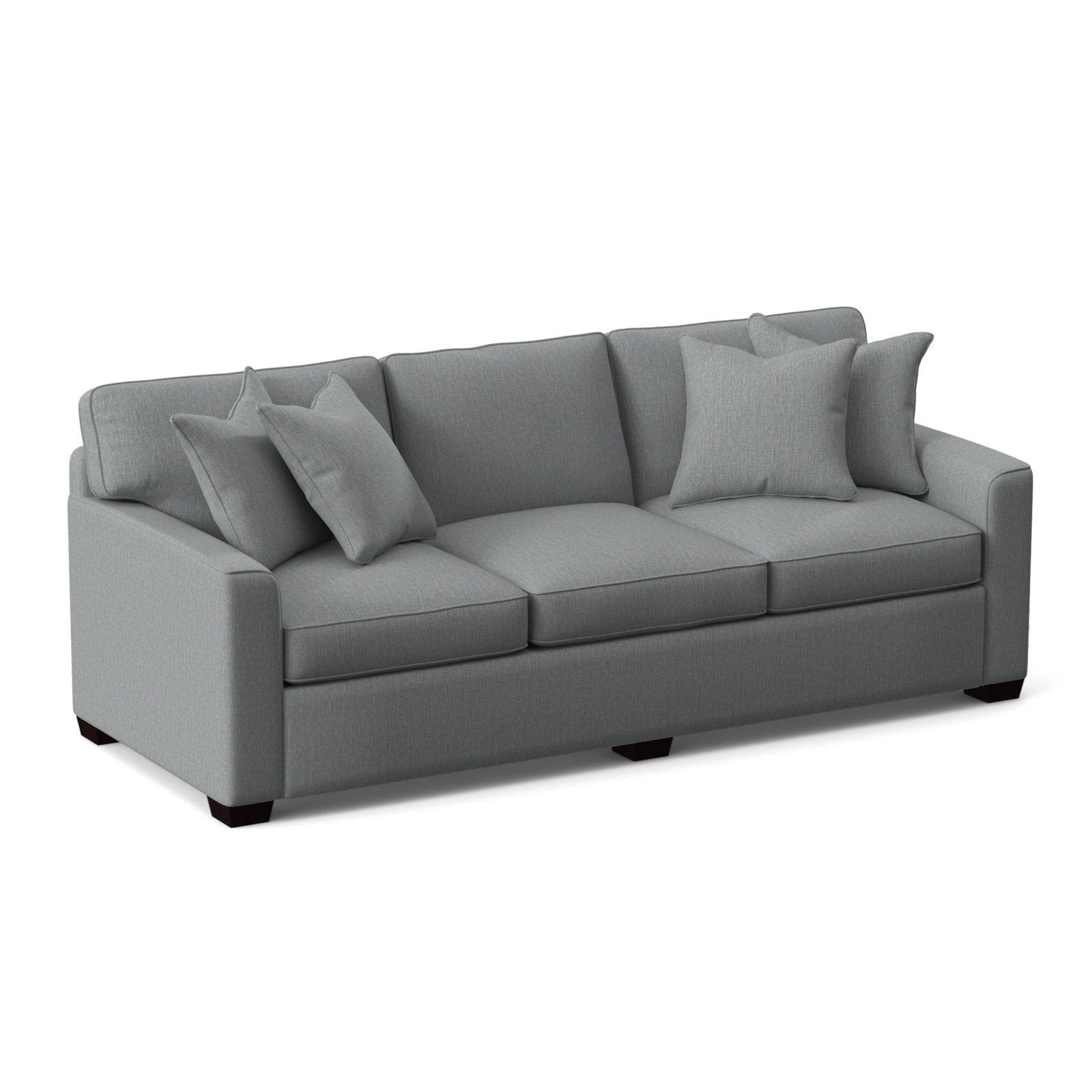 Frye 93'' Upholstered Sofa, Black, Light Blue Performance Fabric; 0851-55