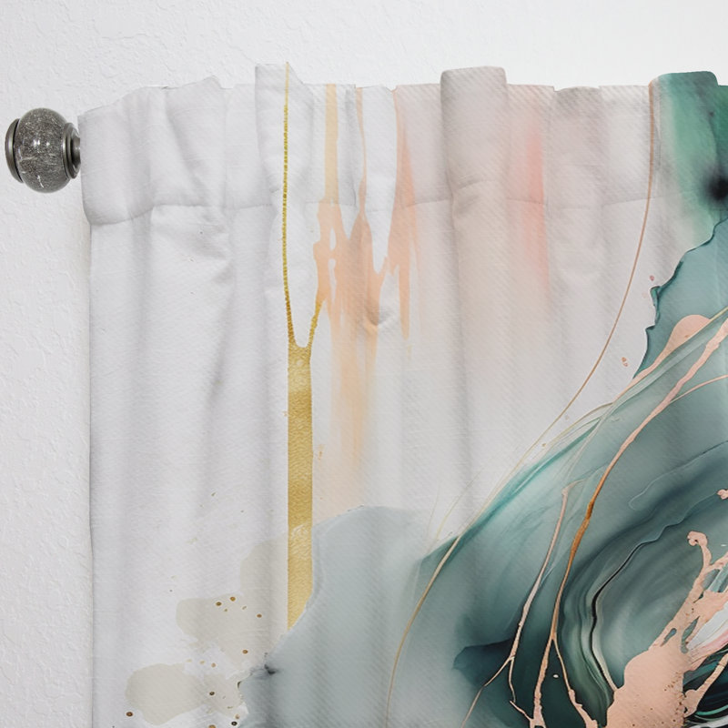 Opia - Green Elegant Roses III - Rideau en velours moderne - obscurcissant - 1 panneau, L 52 po x L 120 po