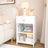 Modern White Scalloped Nightstand, 1/2-Piece Bedside Table with Drawer & Open Shelf, Wood End Table with Cloud Scalloped Edge-1028247289