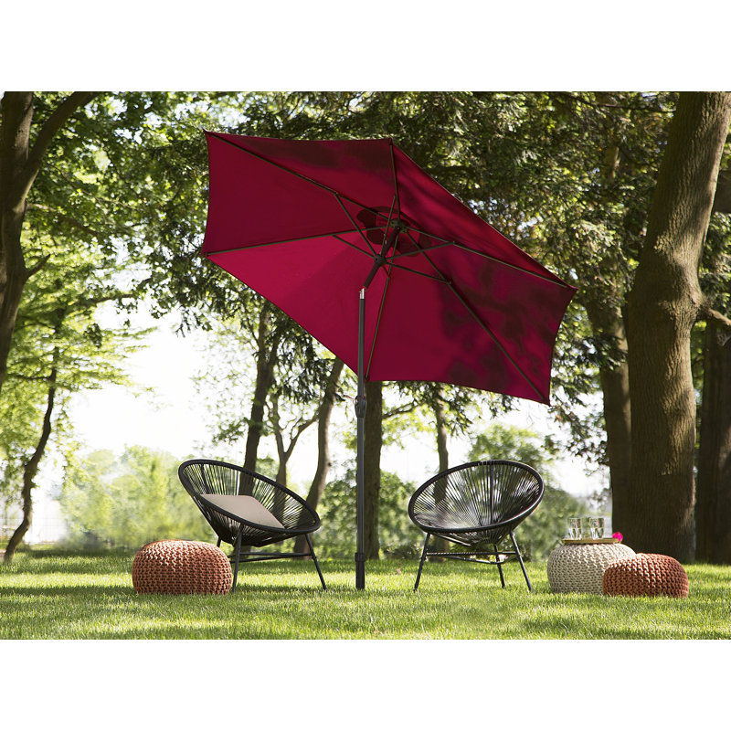Varese 270 cm W X 270 cm D Hexagonal Tilt Market Parasol with Crank Lift, Black, Burgundy