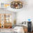 Caged Ceiling Fan With Lights, Remote Control, Low Profile Flush Mount, 6 Speeds, Reversible Blades, 5 Led Bulbs Included, Black