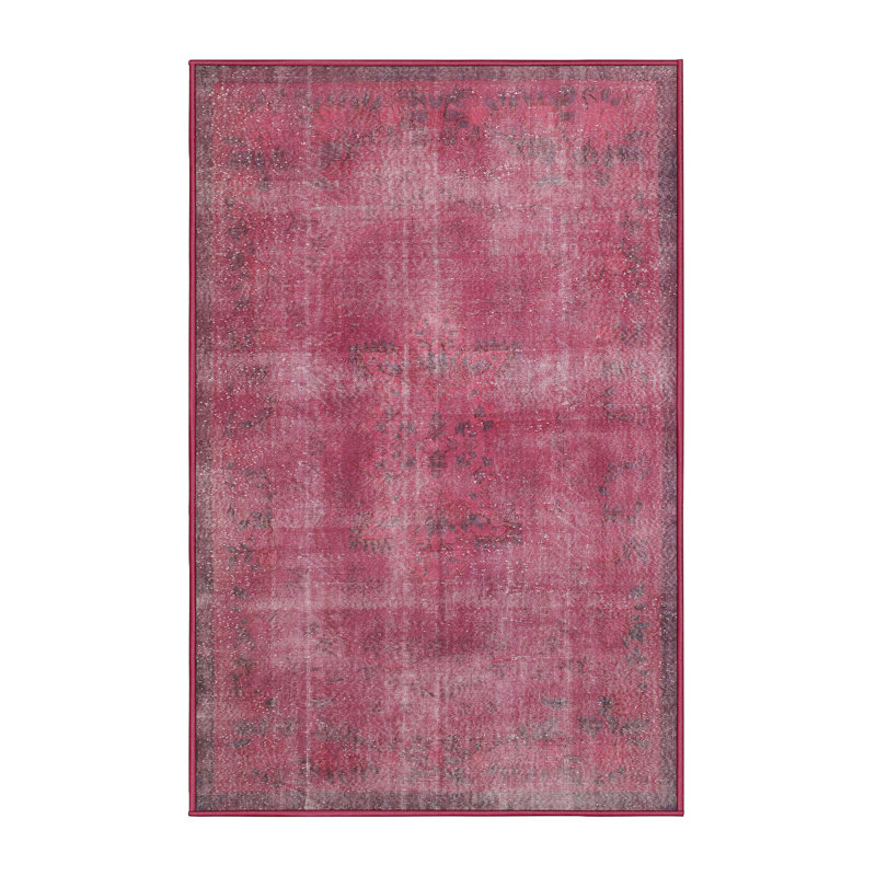 Tapis traditionnel rouge / beige / noir, Rectangle 4 pi x 6 pi