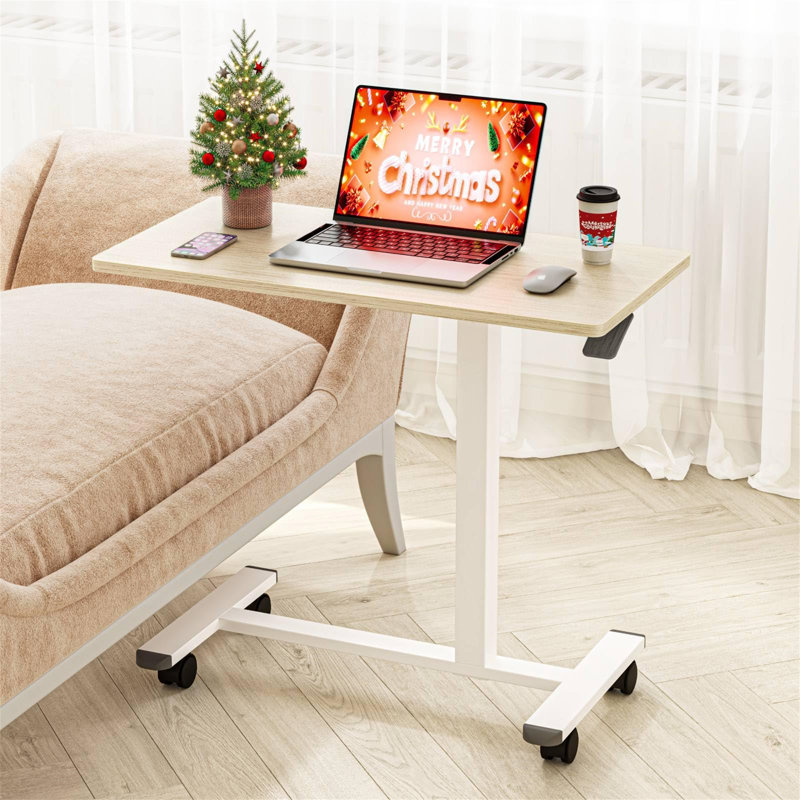Shaunea Adjustable Standing Desk, Beige
