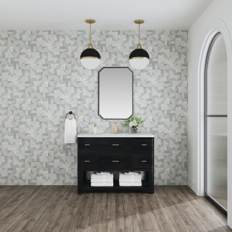 Lucian 48'' W Single Vanity, White Zeus