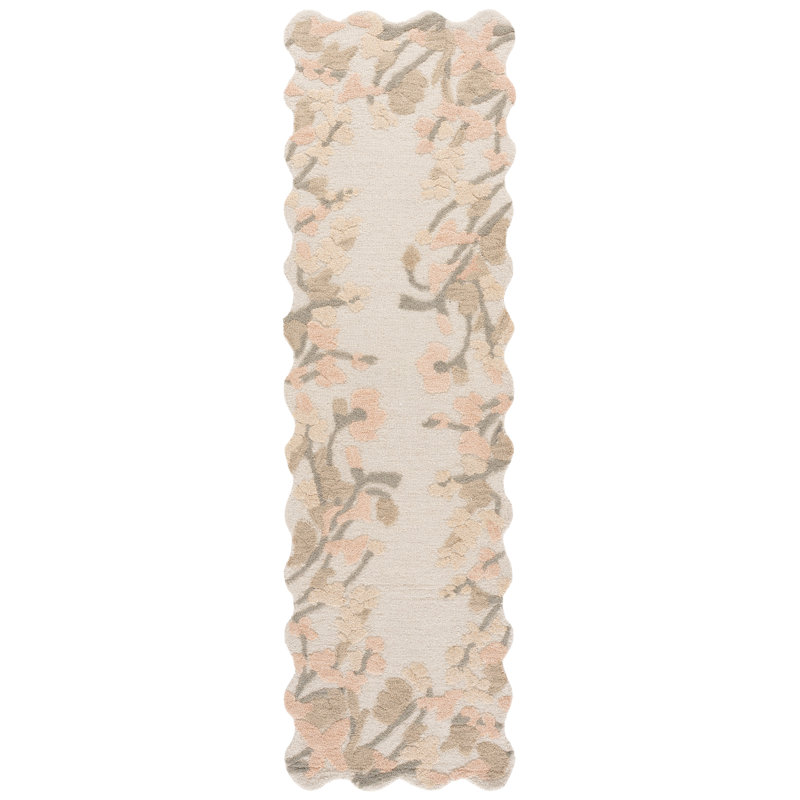 Tapis d'intérieur en laine touffeté à la main Jardin, Tapis de couloir 2 pi 3 po x 8 pi
