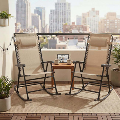 Ensemble de 2 chaises berçantes pliantes