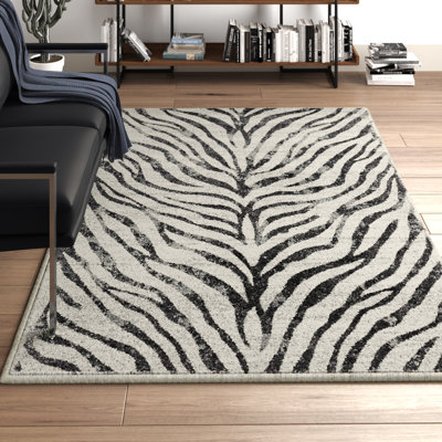 Boston Zebra Tufted Grey/Black Rug