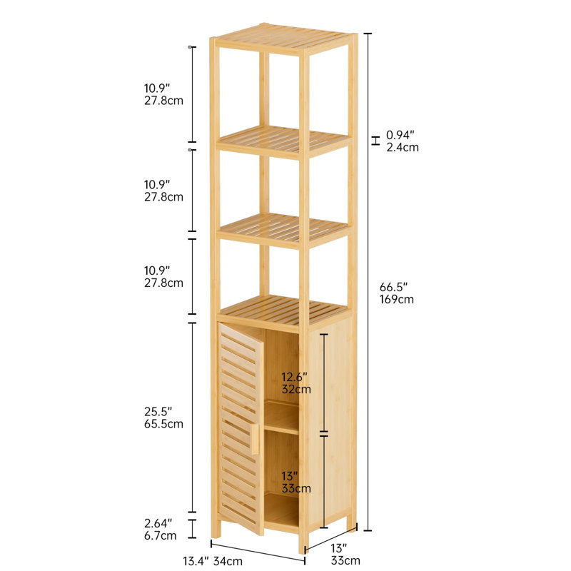 Minnis Mounting / Installation Required Linen Cabinet, Natural