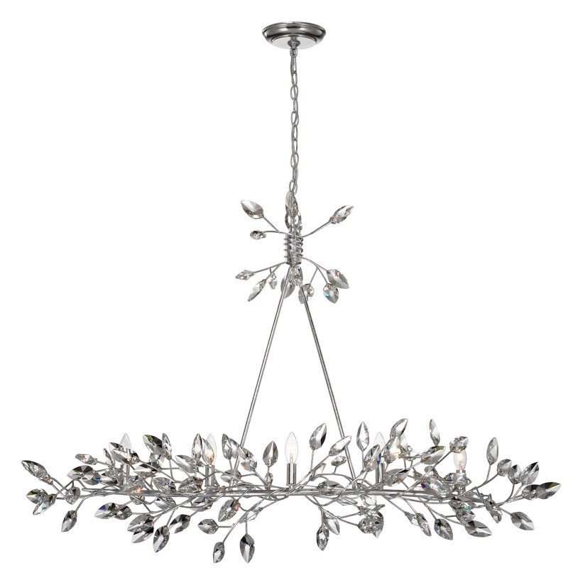 Bosley 5 - Light Kitchen Island Pendant, Silver / Clear